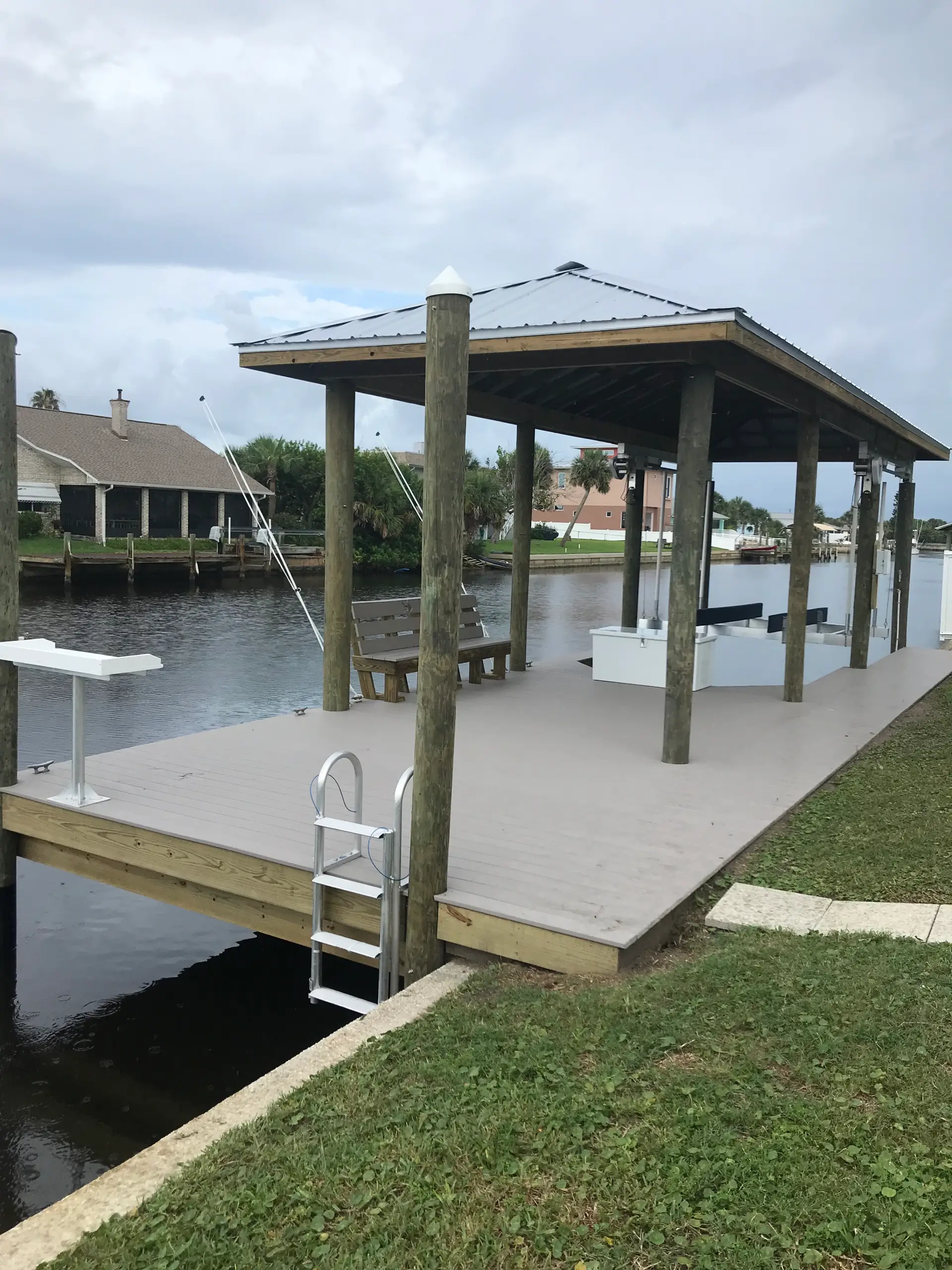 Maritime decking with chair and stairs