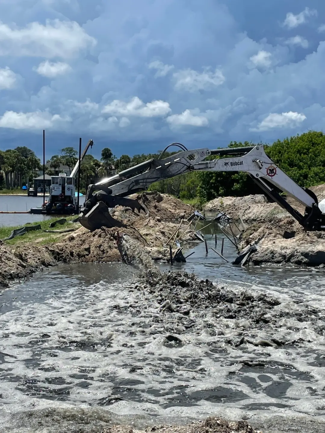 Seawall installation and construction on the florida