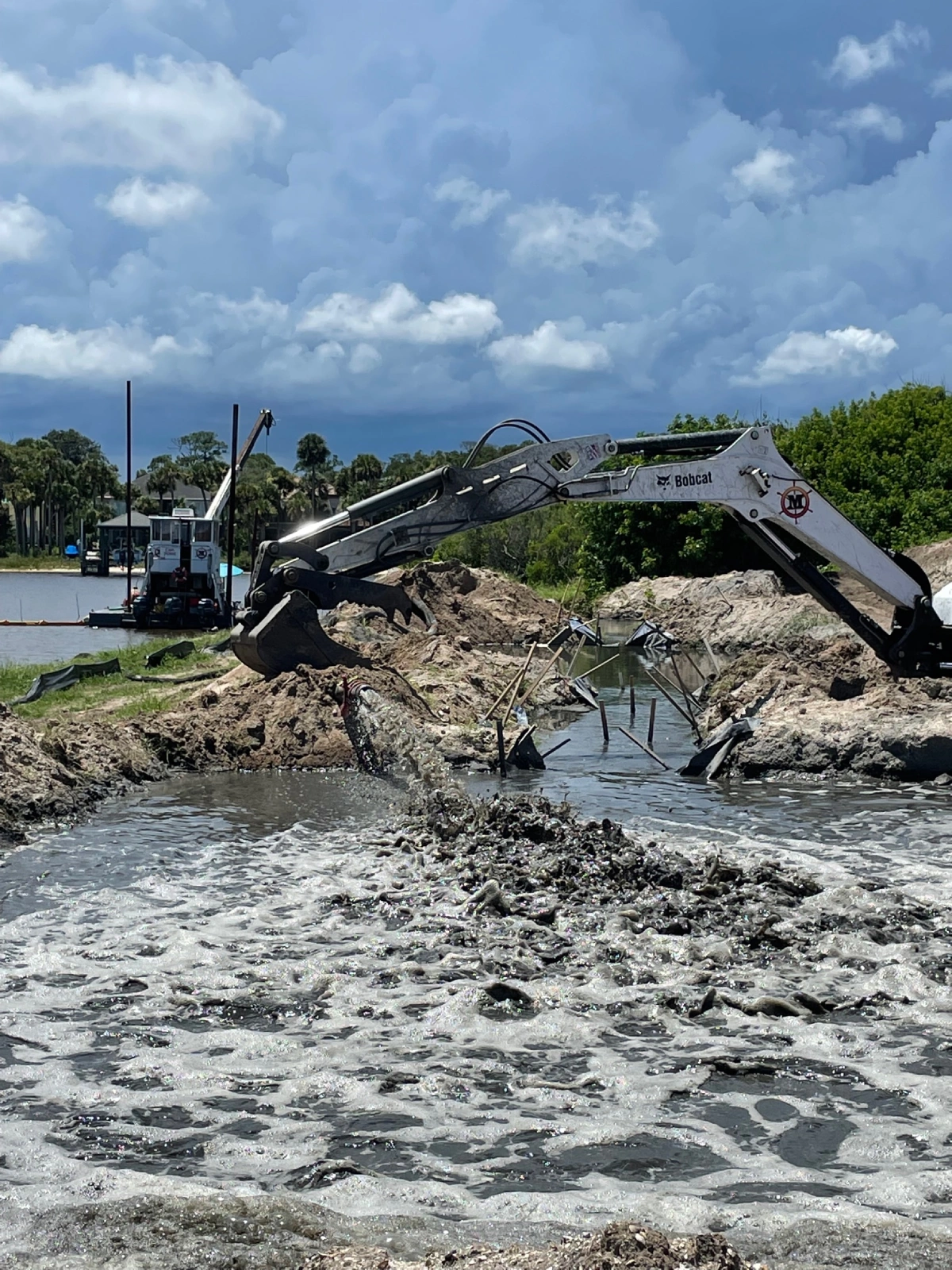 Seawall installation and construction on the florida