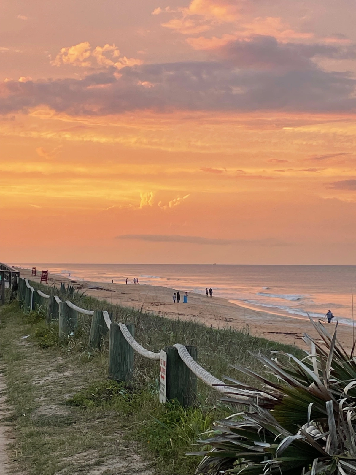 Seawall installation featuring sunset view