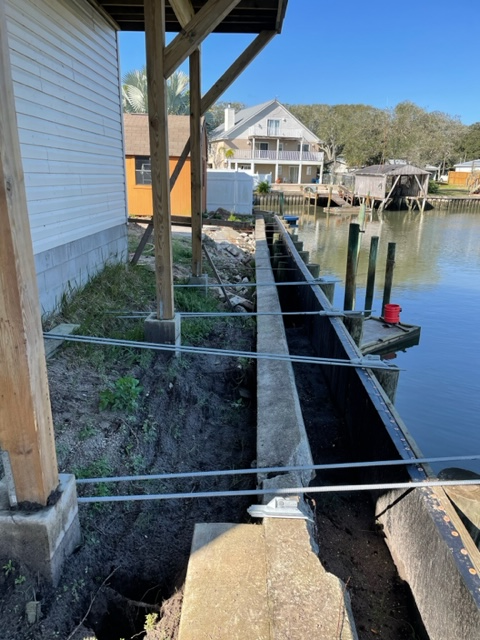 Seawalls with bulkhead installation