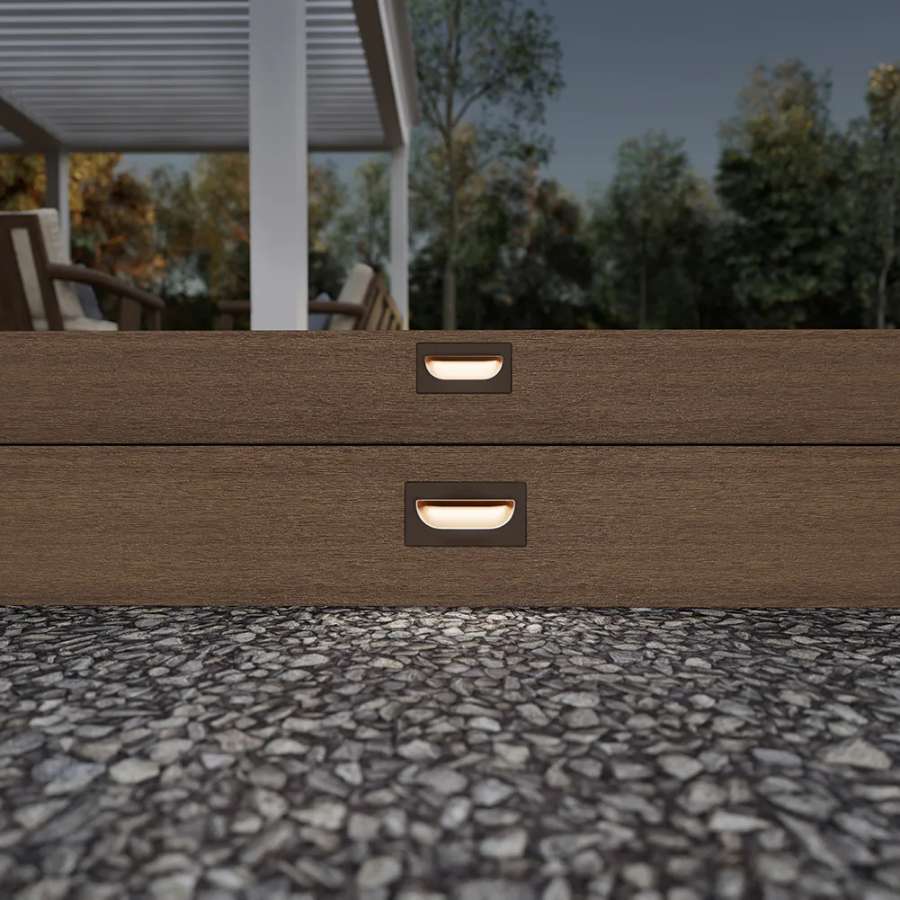 Sk TimberTech Lighting Recessed LED Riser Light Matte Espresso Front Product